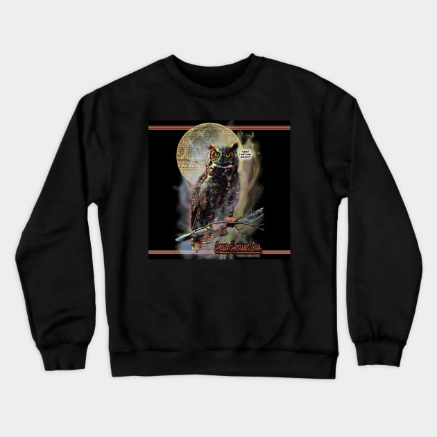 Great Horned Owl Crewneck Sweatshirt by ImpArtbyTorg